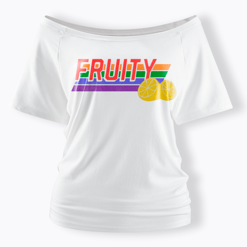 Fruity LBGTQ Pride Off Shoulder T-Shirt