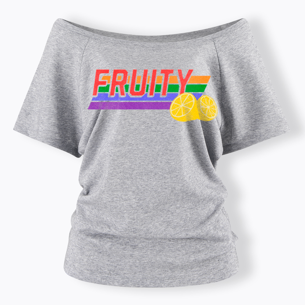 Fruity LBGTQ Pride Off Shoulder T-Shirt