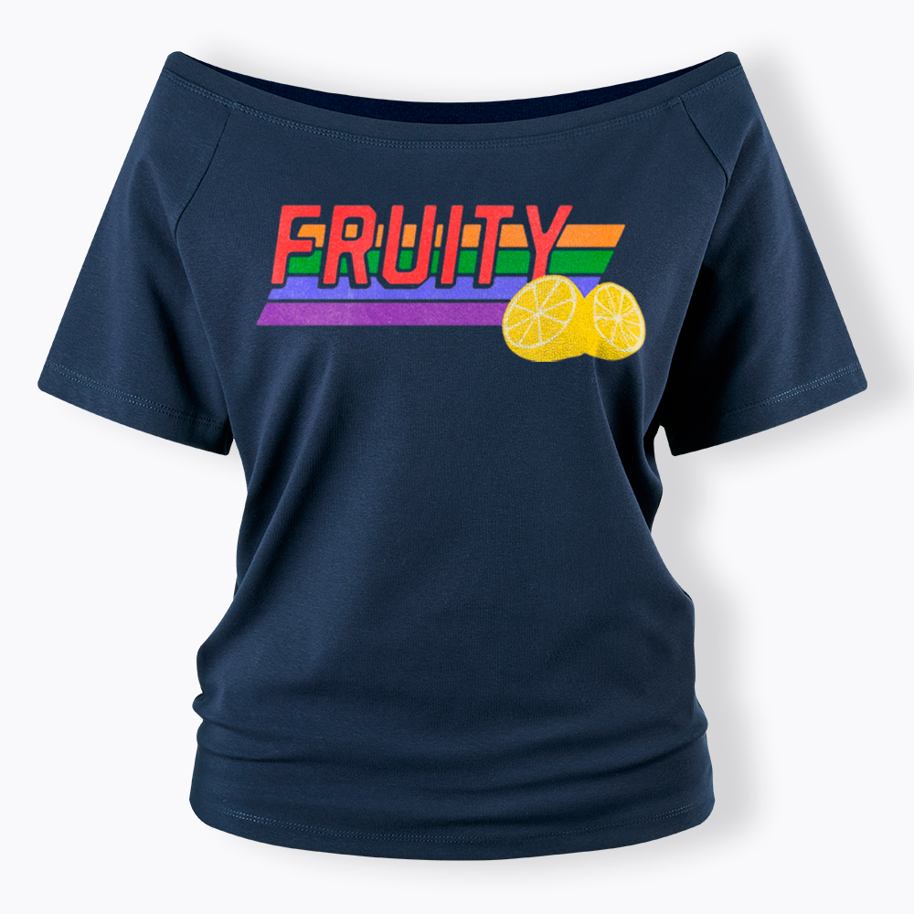 Fruity LBGTQ Pride Off Shoulder T-Shirt