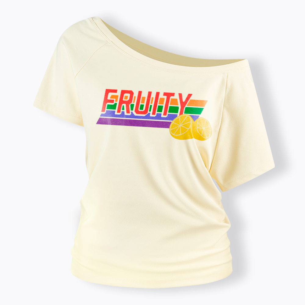 Fruity LBGTQ Pride Off Shoulder T-Shirt