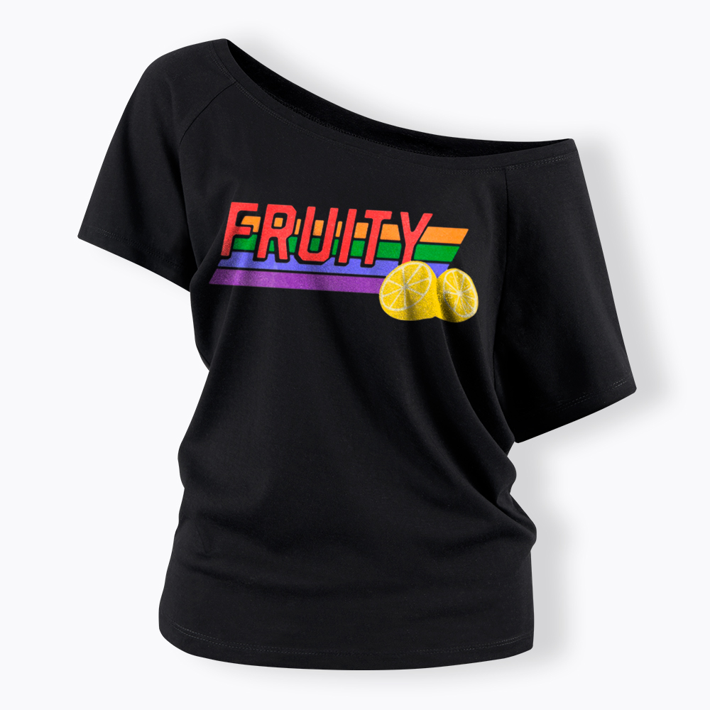 Fruity LBGTQ Pride Off Shoulder T-Shirt