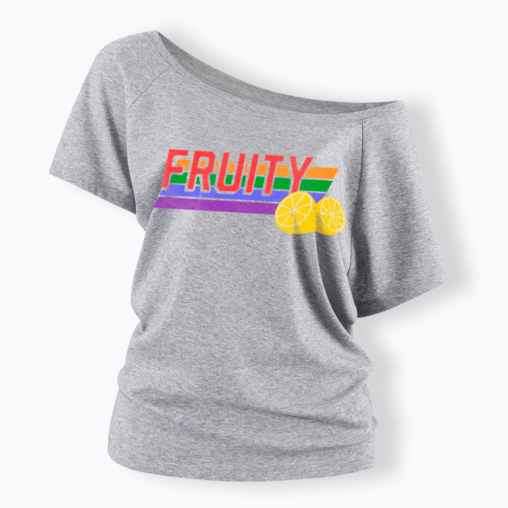 Fruity LBGTQ Pride Off Shoulder T-Shirt