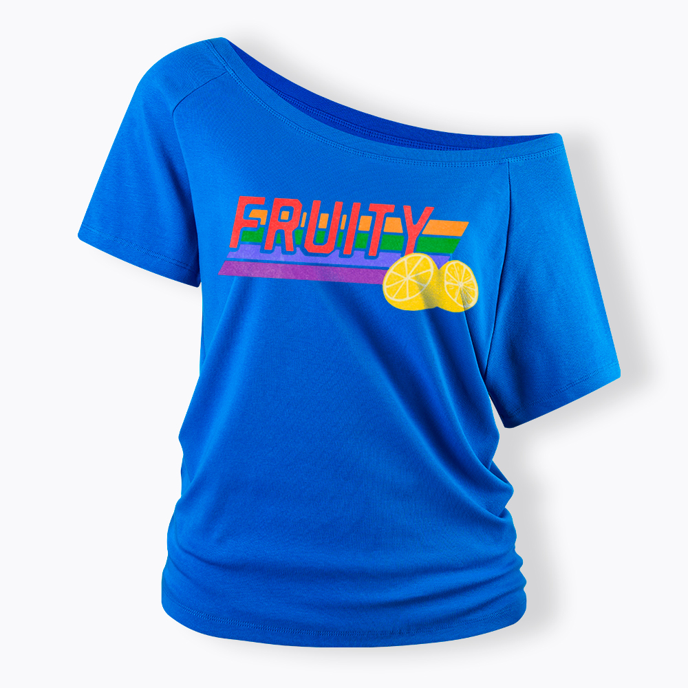 Fruity LBGTQ Pride Off Shoulder T-Shirt