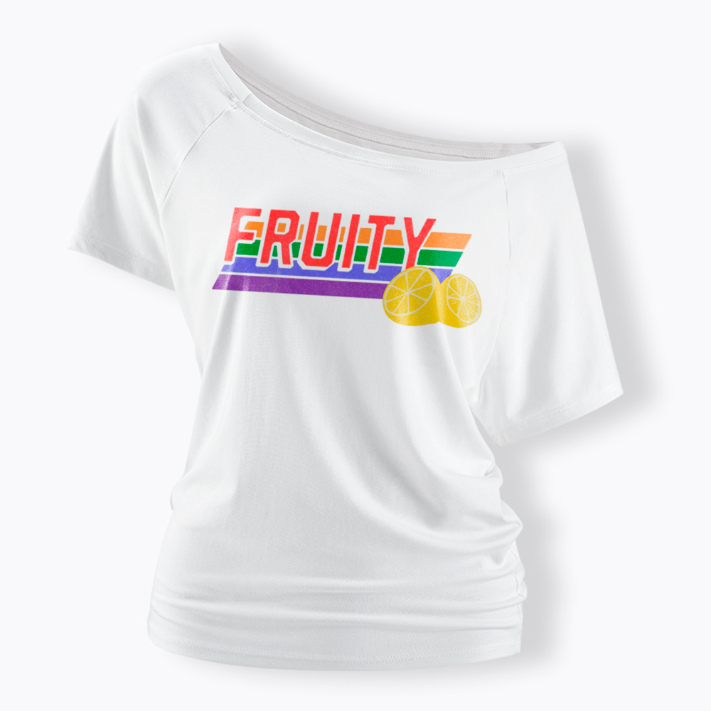 Fruity LBGTQ Pride Off Shoulder T-Shirt
