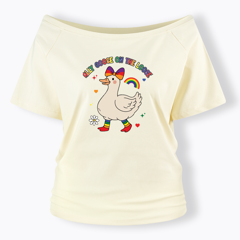 Ally Goose On The Loose Off Shoulder T-shirt