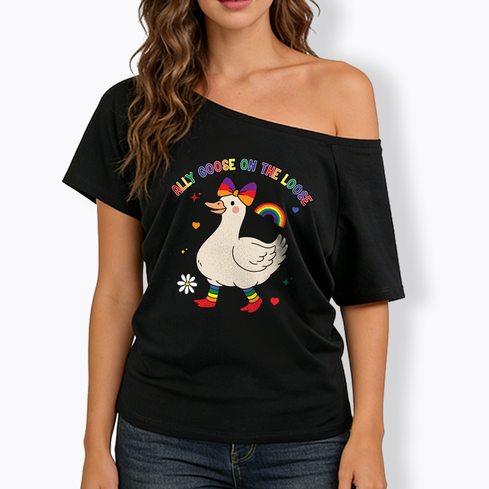 Ally Goose On The Loose Off Shoulder T-shirt