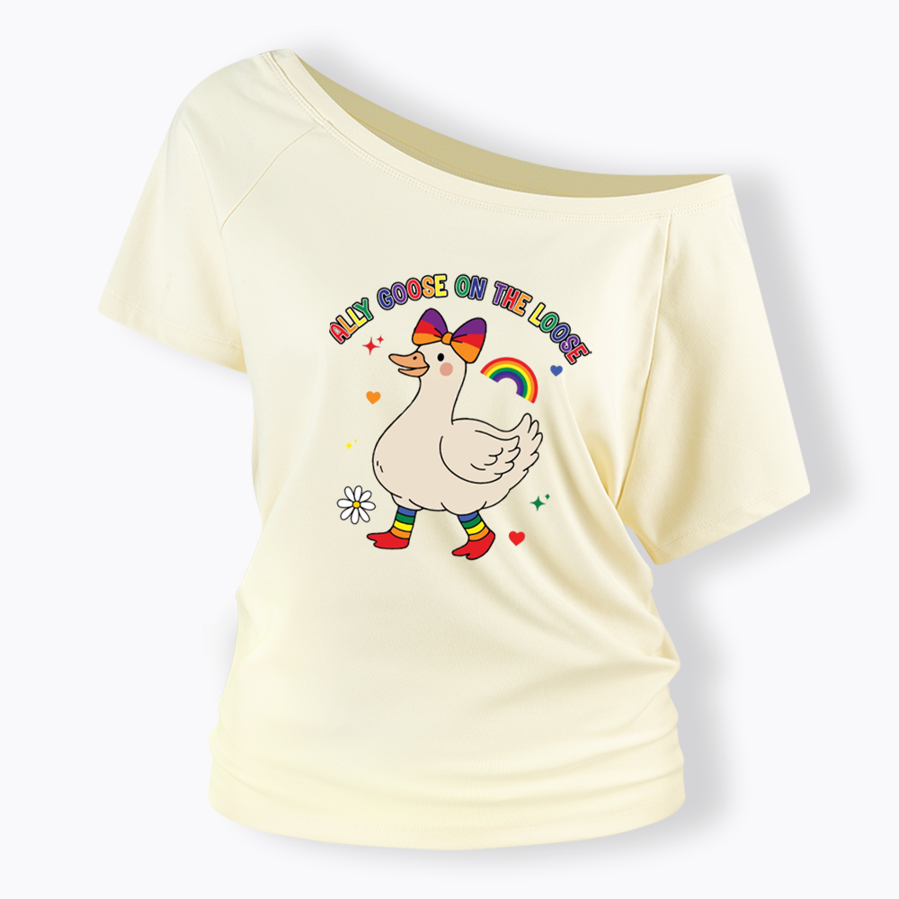 Ally Goose On The Loose Off Shoulder T-shirt