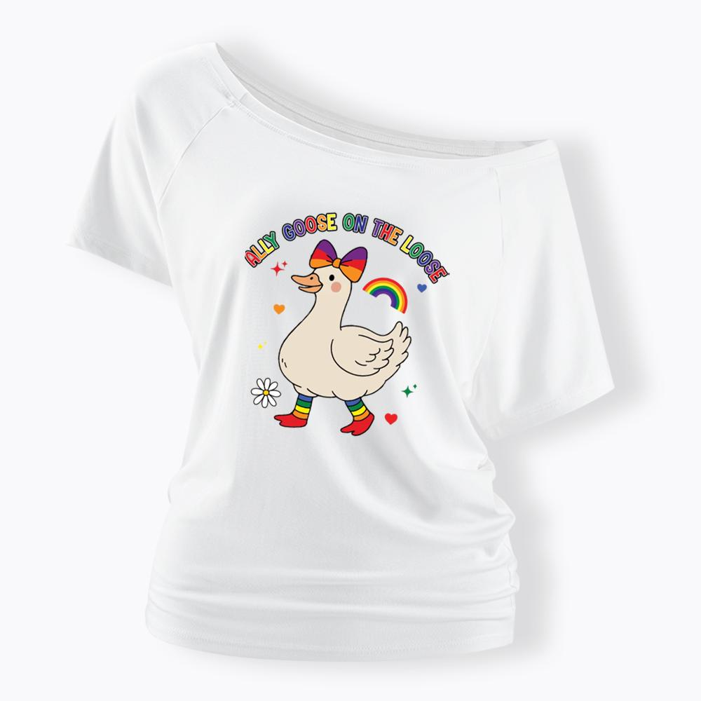 Ally Goose On The Loose Off Shoulder T-shirt
