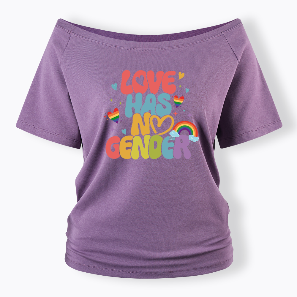 Love Has No Gender Off Shoulder T-shirt
