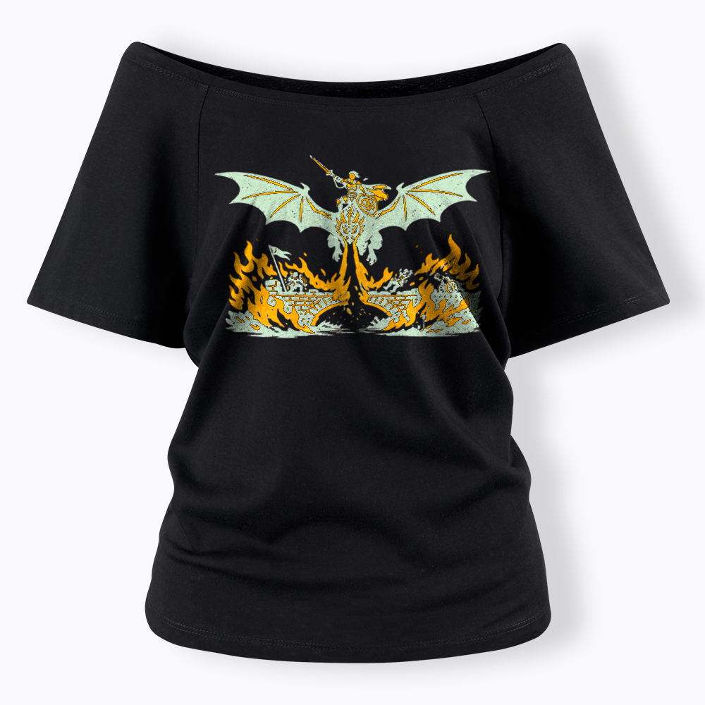 Subtle Lesbian Dragon Off Shoulder T-Shirt