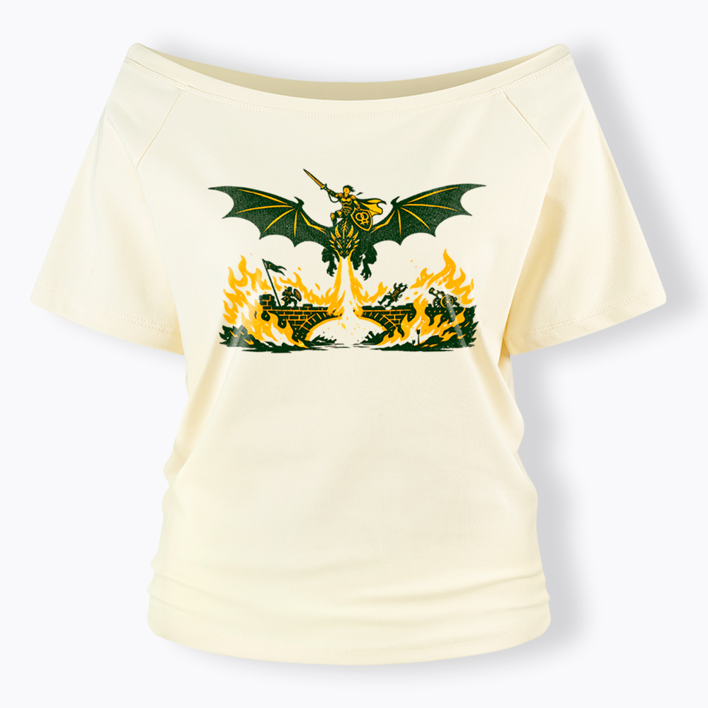 Subtle Lesbian Dragon Off Shoulder T-Shirt