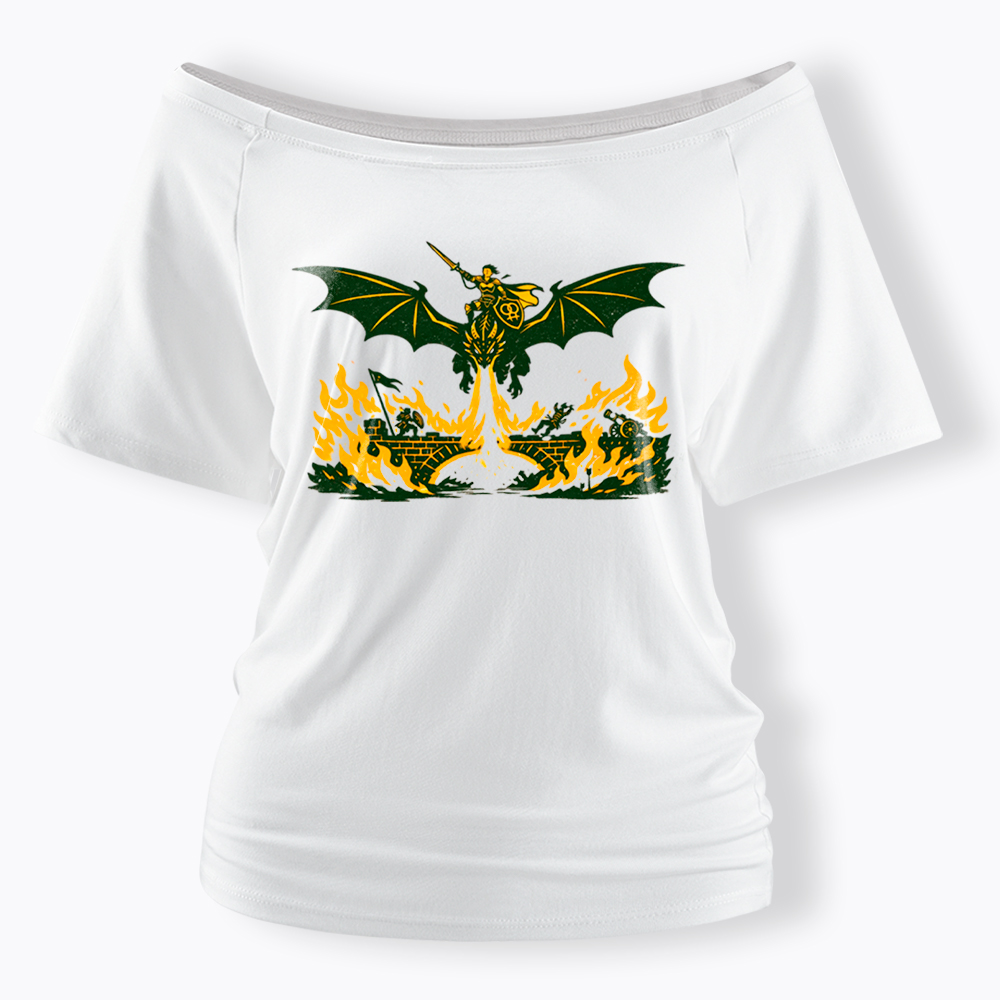 Subtle Lesbian Dragon Off Shoulder T-Shirt