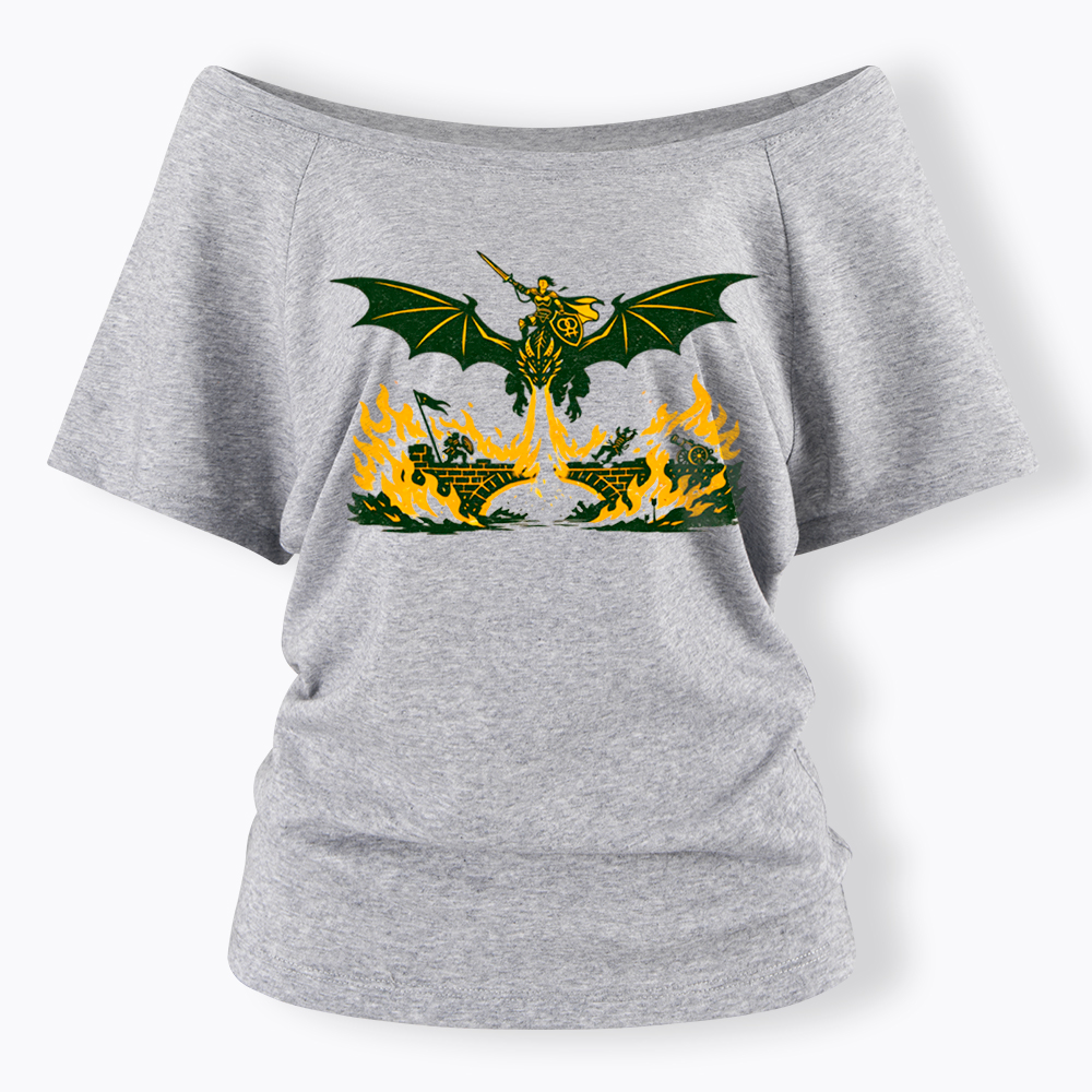 Subtle Lesbian Dragon Off Shoulder T-Shirt