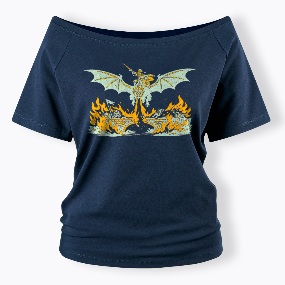Subtle Lesbian Dragon Off Shoulder T-Shirt