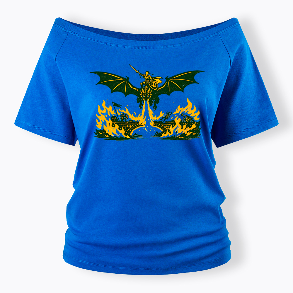 Subtle Lesbian Dragon Off Shoulder T-Shirt