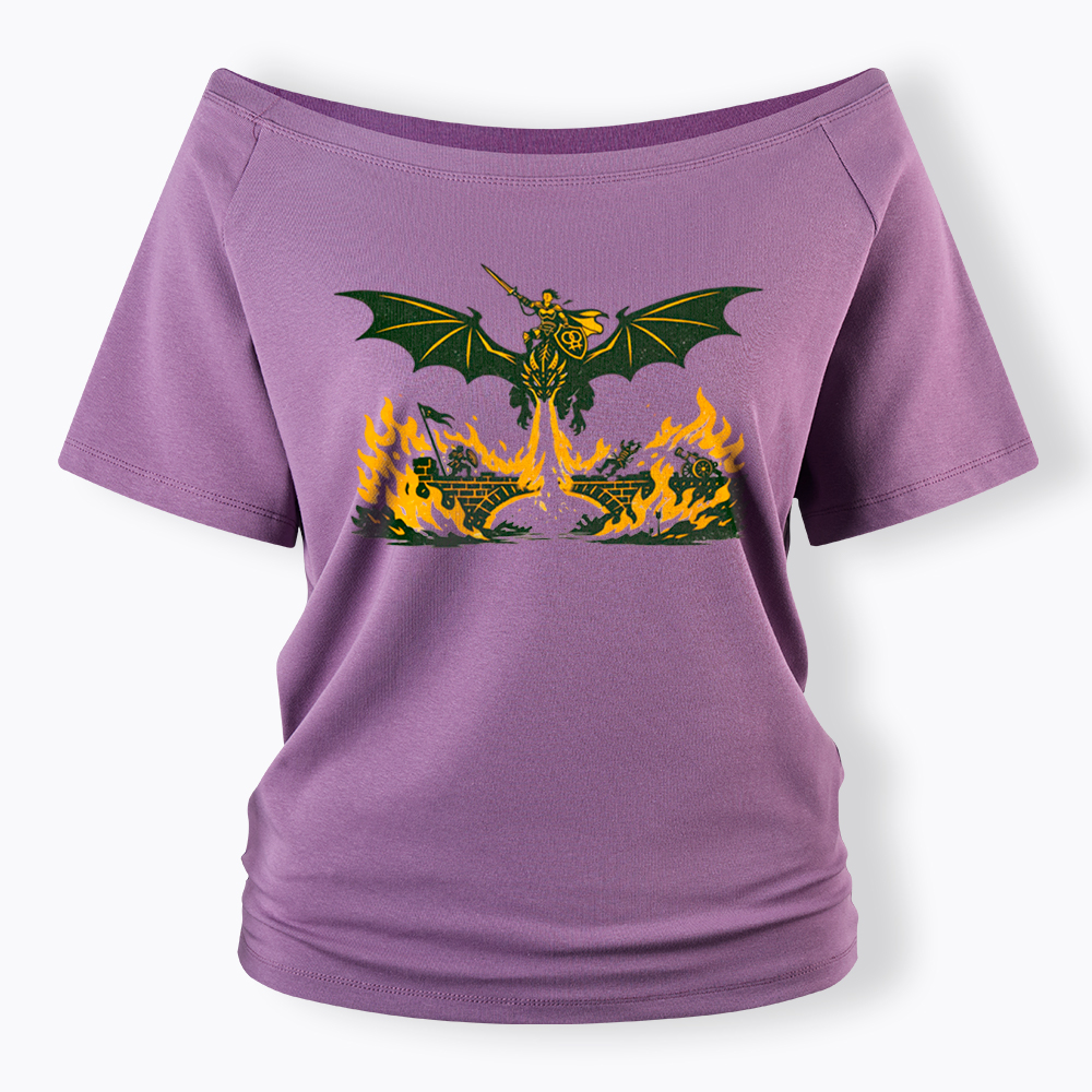 Subtle Lesbian Dragon Off Shoulder T-Shirt