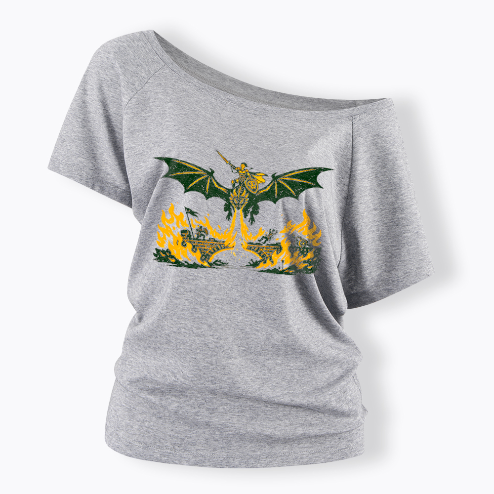 Subtle Lesbian Dragon Off Shoulder T-Shirt