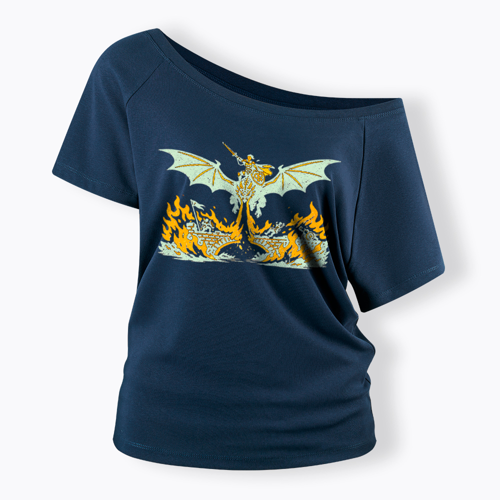 Subtle Lesbian Dragon Off Shoulder T-Shirt