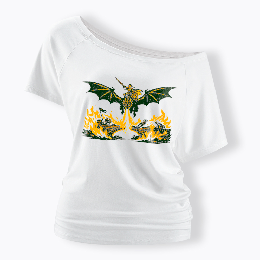 Subtle Lesbian Dragon Off Shoulder T-Shirt