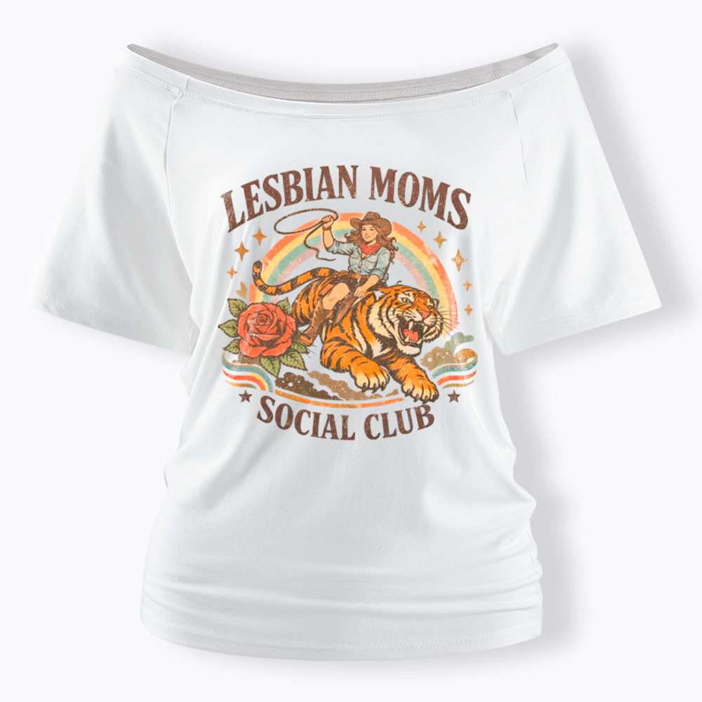 Lesbian Mom Off Shoulder T-Shirt