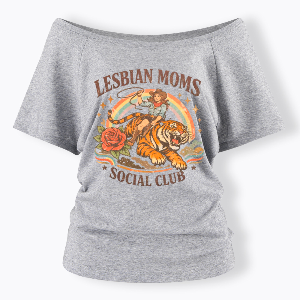 Lesbian Mom Off Shoulder T-Shirt