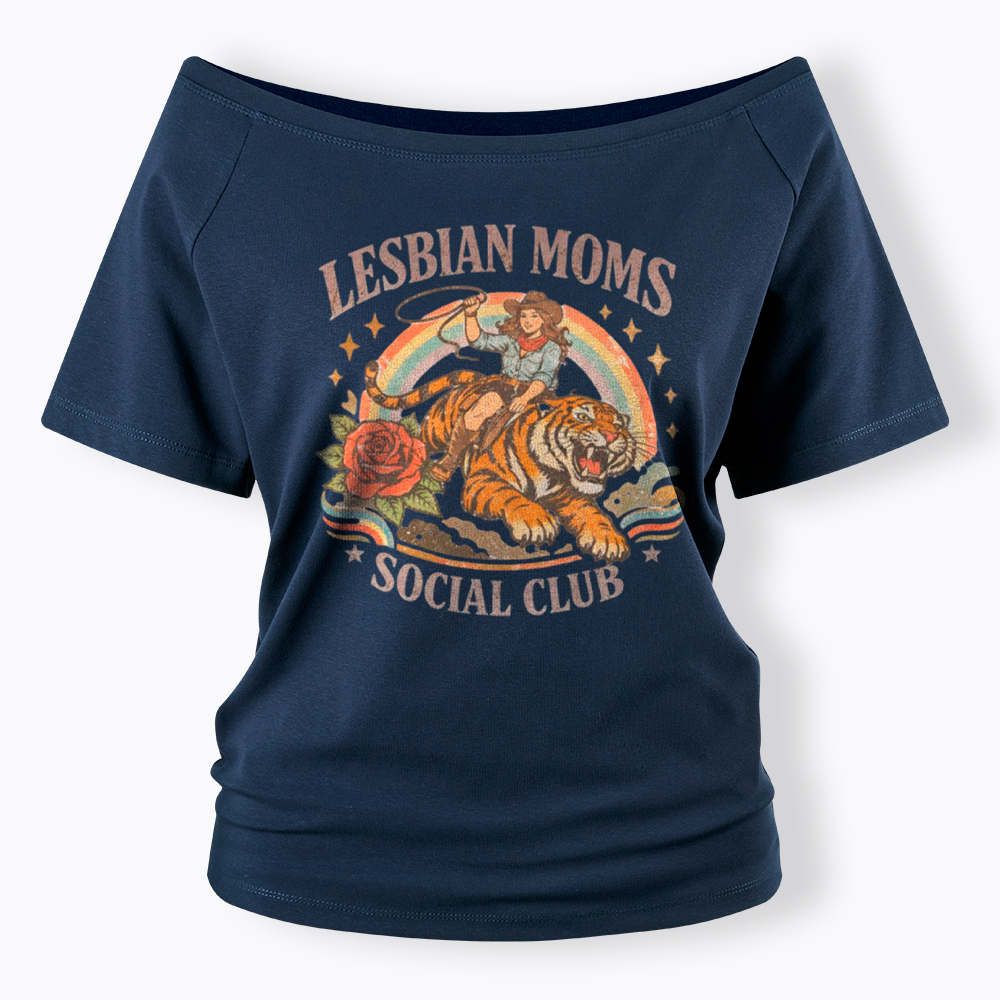 Lesbian Mom Off Shoulder T-Shirt