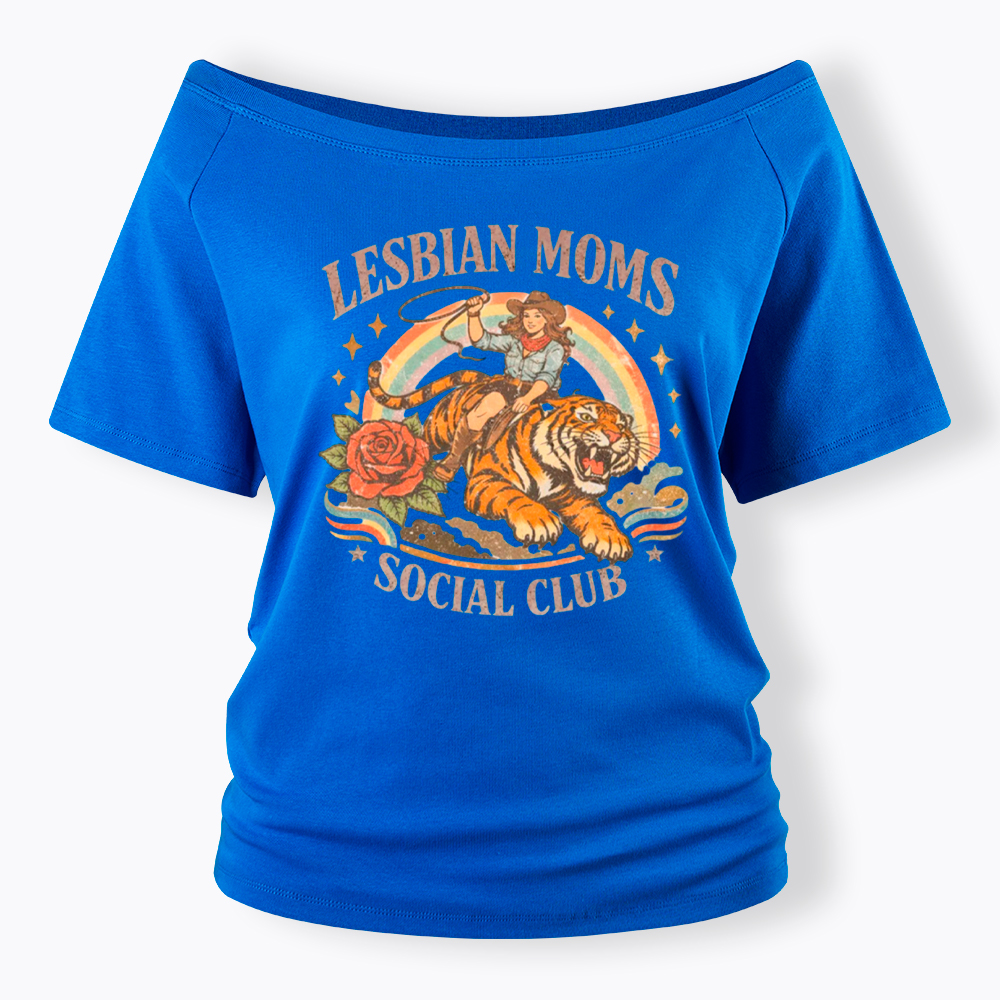 Lesbian Mom Off Shoulder T-Shirt