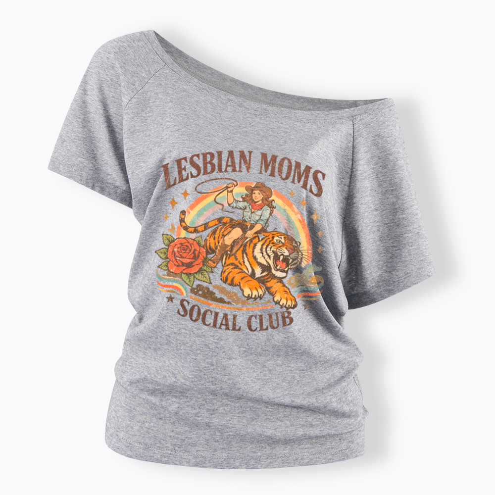 Lesbian Mom Off Shoulder T-Shirt