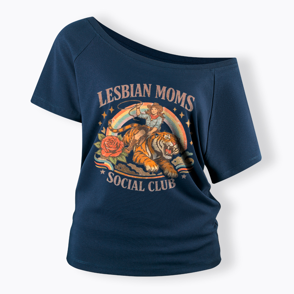 Lesbian Mom Off Shoulder T-Shirt
