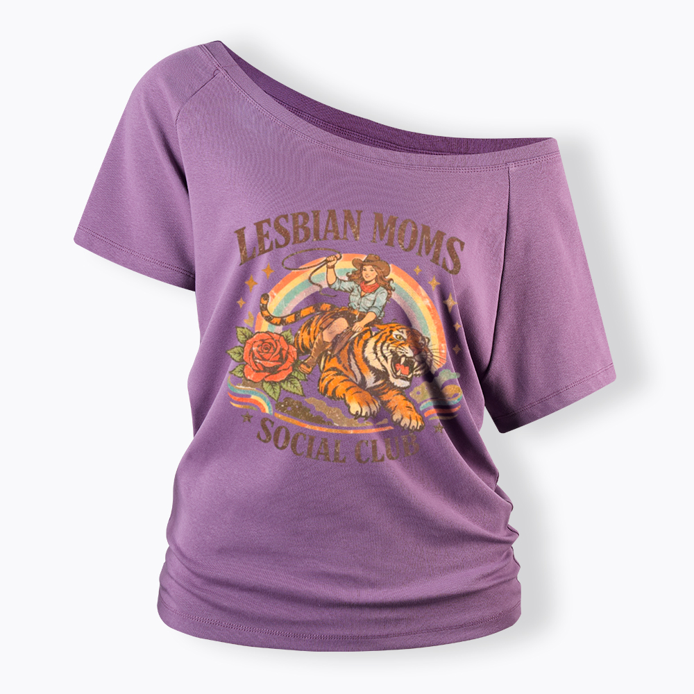Lesbian Mom Off Shoulder T-Shirt