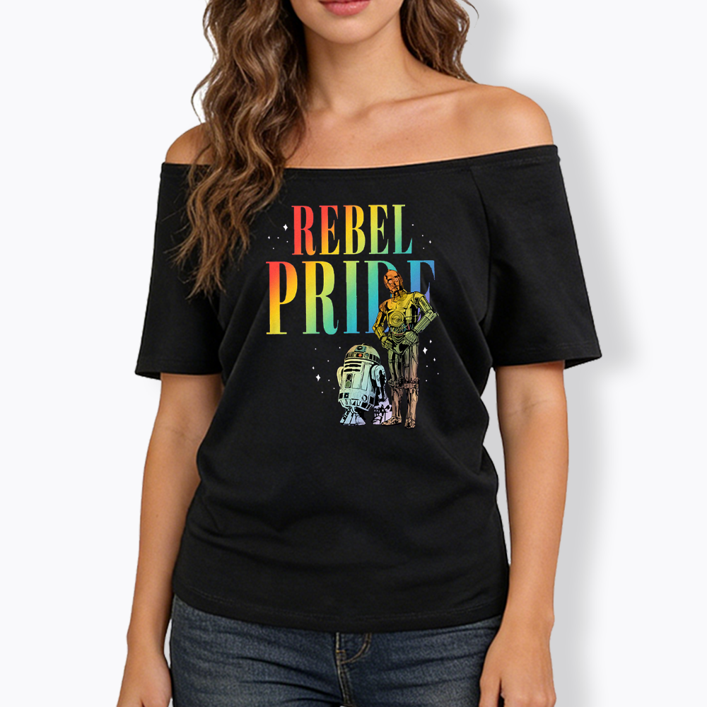 Rebel Rainbow Pride Off Shoulder T-shirt