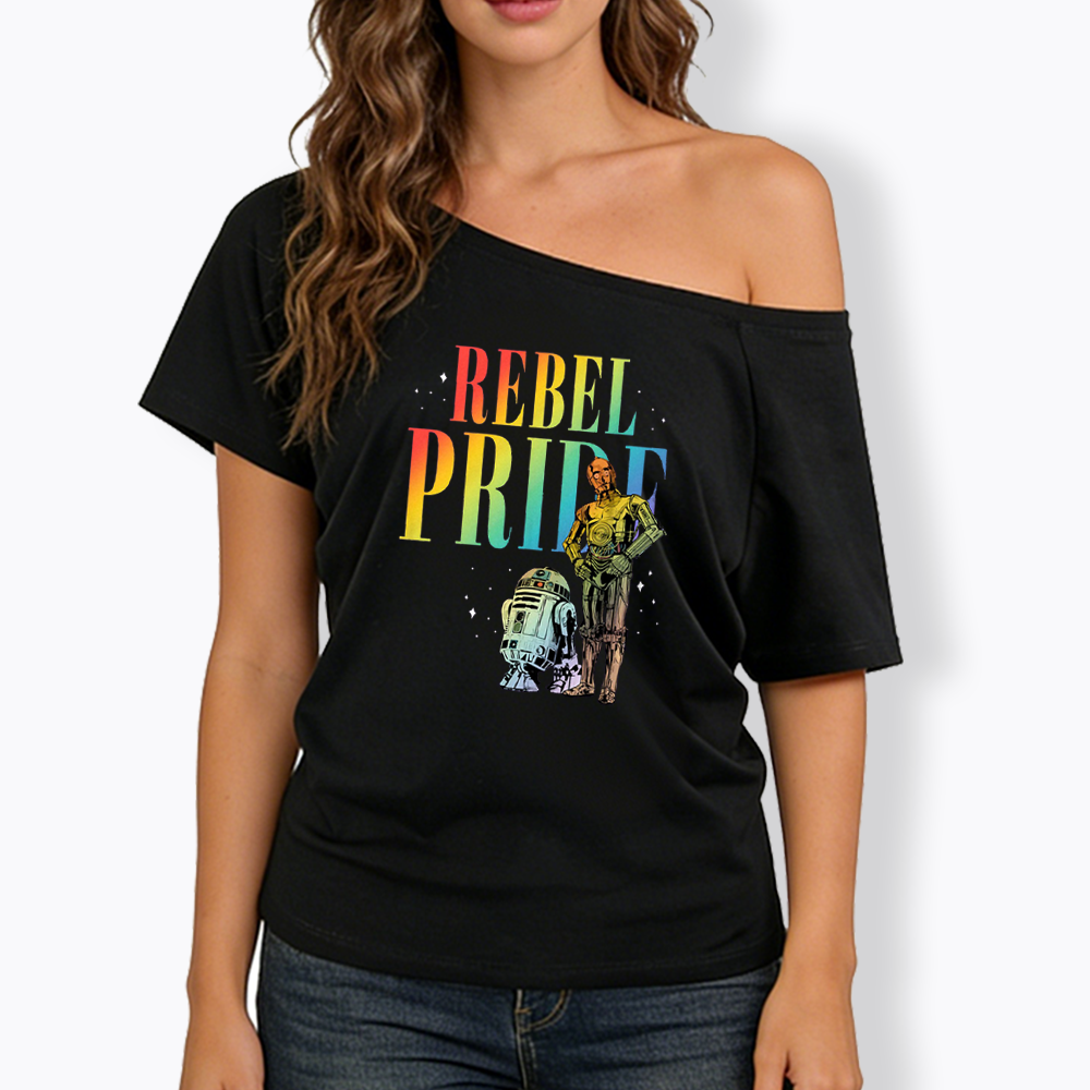 Rebel Rainbow Pride Off Shoulder T-shirt