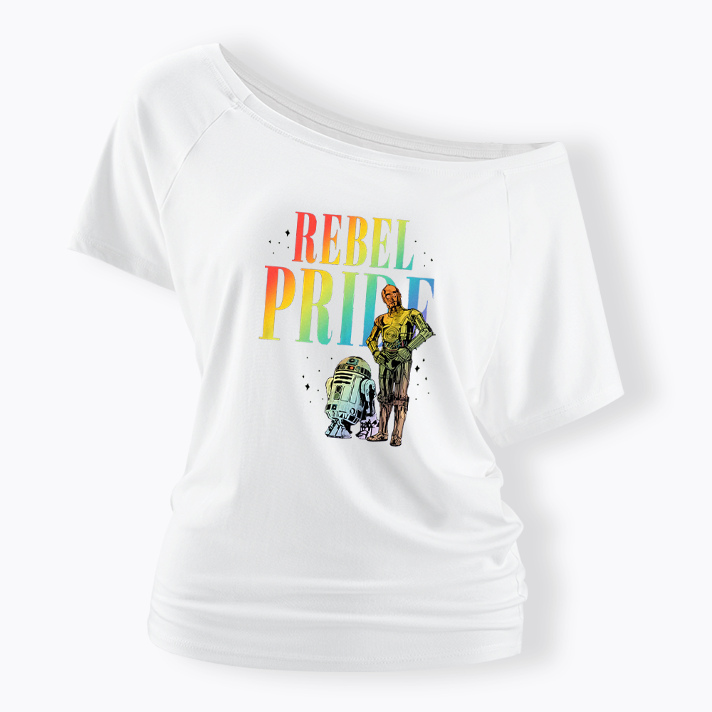 Rebel Rainbow Pride Off Shoulder T-shirt