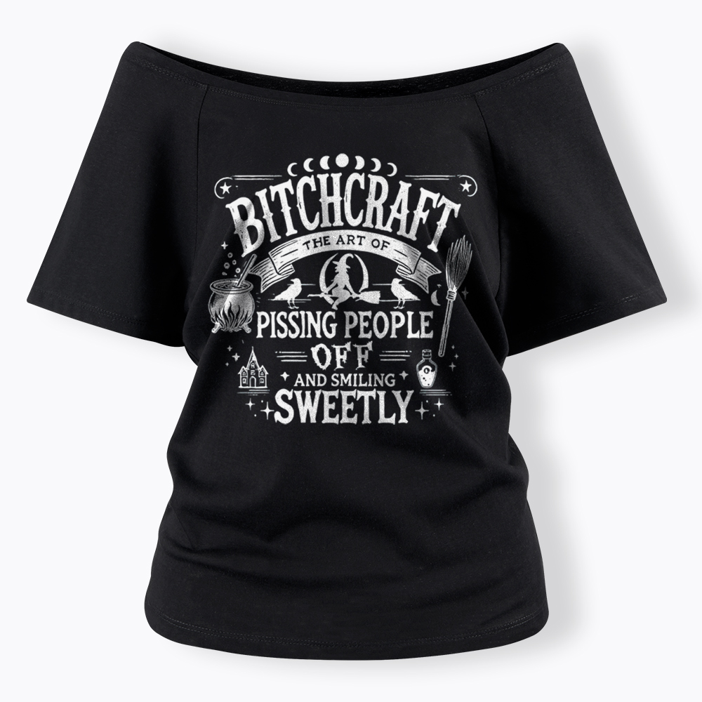 Bitchcraft Witchy Vibes Off Shoulder T-Shirt