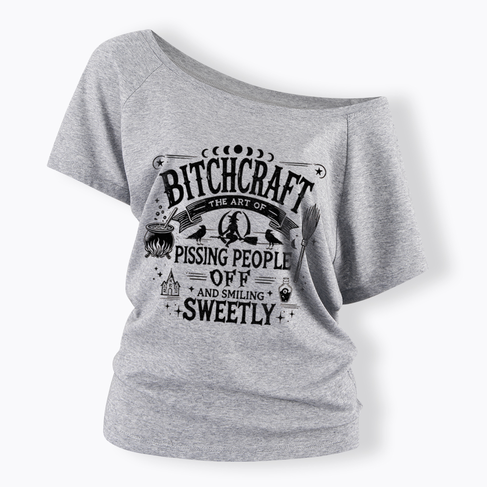 Bitchcraft Witchy Vibes Off Shoulder T-Shirt