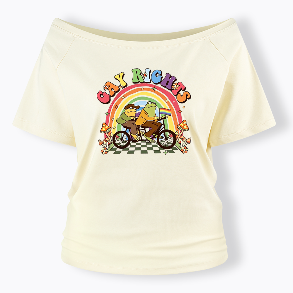 Frog And Toad Gay Rights Off Shoulder T-shirt