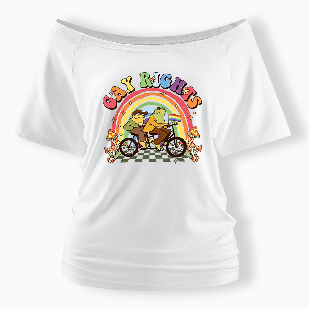 Frog And Toad Gay Rights Off Shoulder T-shirt