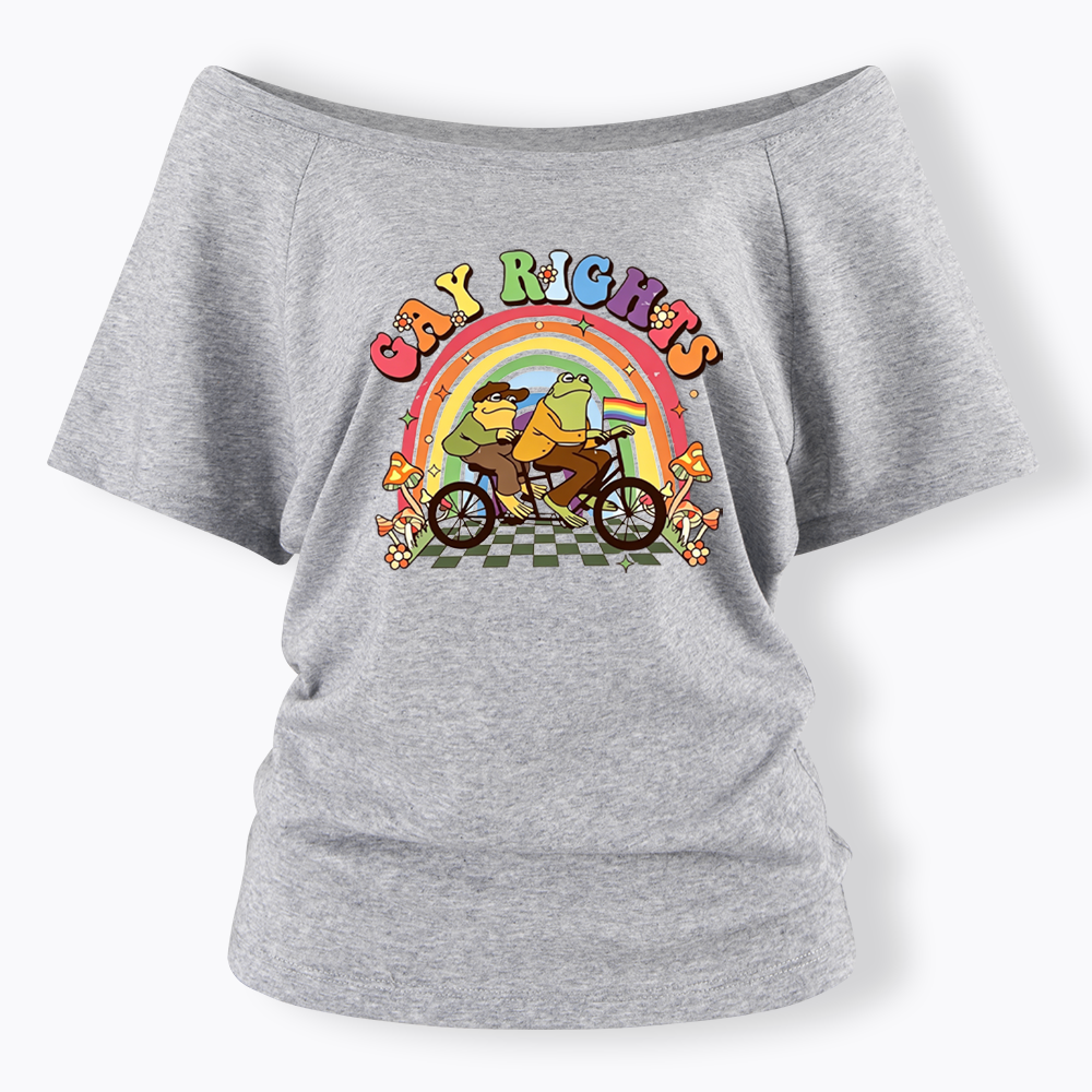 Frog And Toad Gay Rights Off Shoulder T-shirt