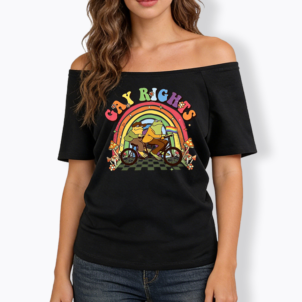 Frog And Toad Gay Rights Off Shoulder T-shirt