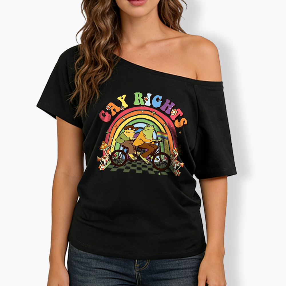 Frog And Toad Gay Rights Off Shoulder T-shirt