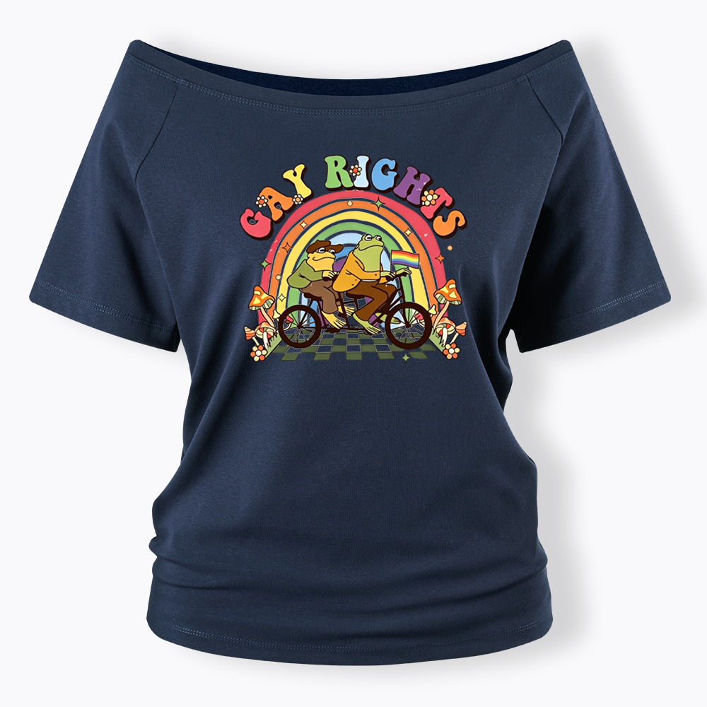 Frog And Toad Gay Rights Off Shoulder T-shirt
