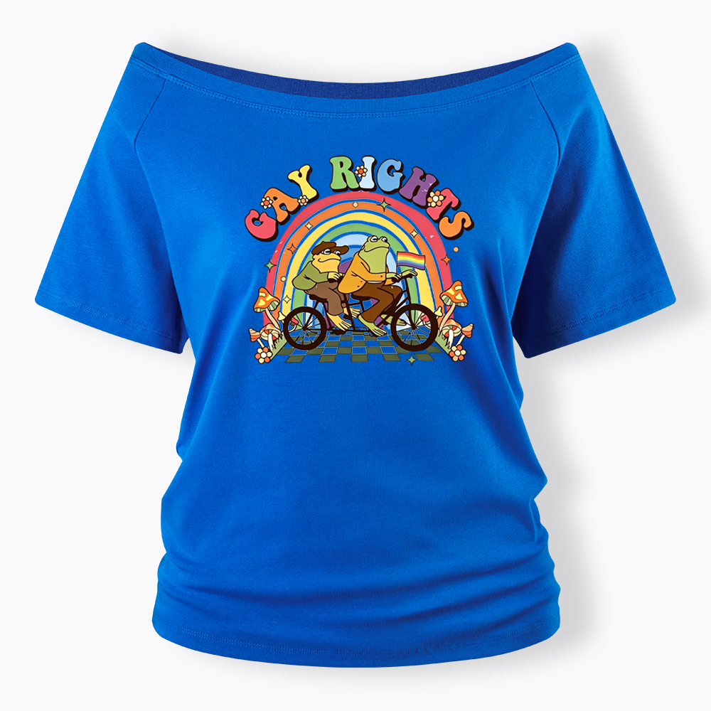 Frog And Toad Gay Rights Off Shoulder T-shirt