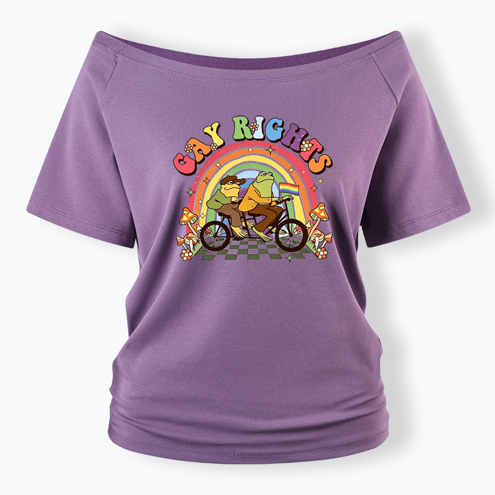 Frog And Toad Gay Rights Off Shoulder T-shirt