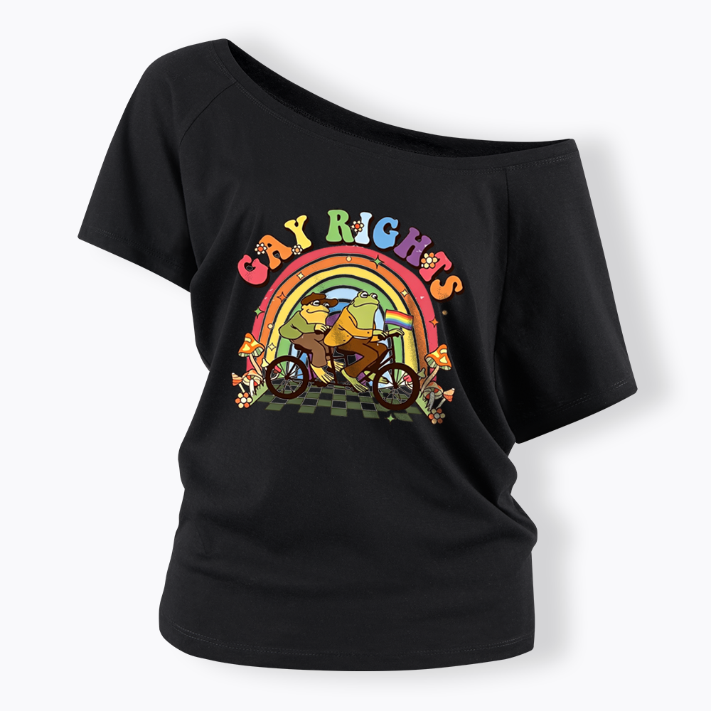 Frog And Toad Gay Rights Off Shoulder T-shirt