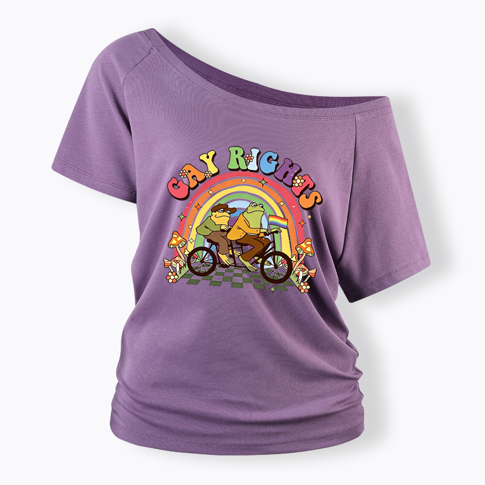 Frog And Toad Gay Rights Off Shoulder T-shirt