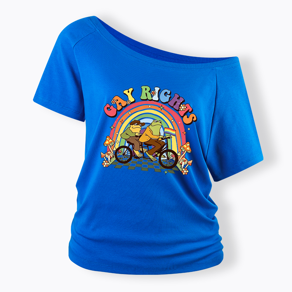 Frog And Toad Gay Rights Off Shoulder T-shirt
