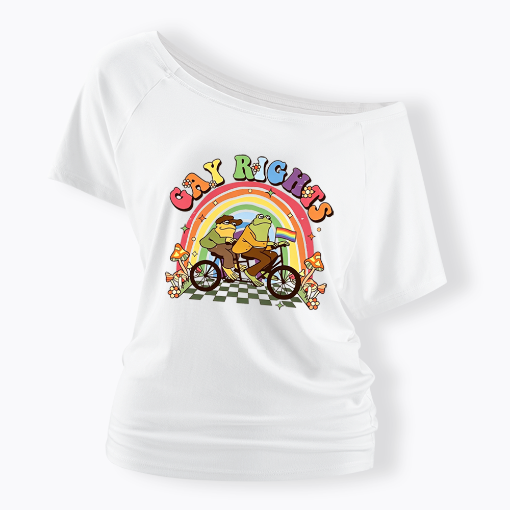 Frog And Toad Gay Rights Off Shoulder T-shirt