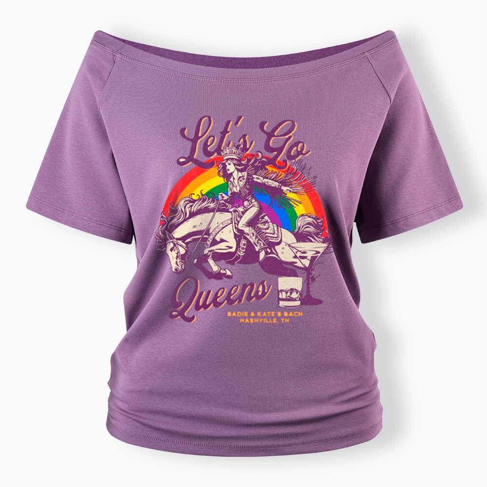 Let's Go Queens Bachelorette Party Off Shoulder T-Shirt