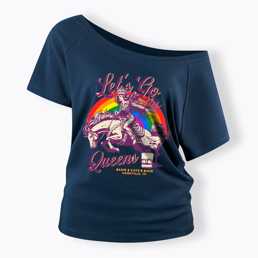 Let's Go Queens Bachelorette Party Off Shoulder T-Shirt