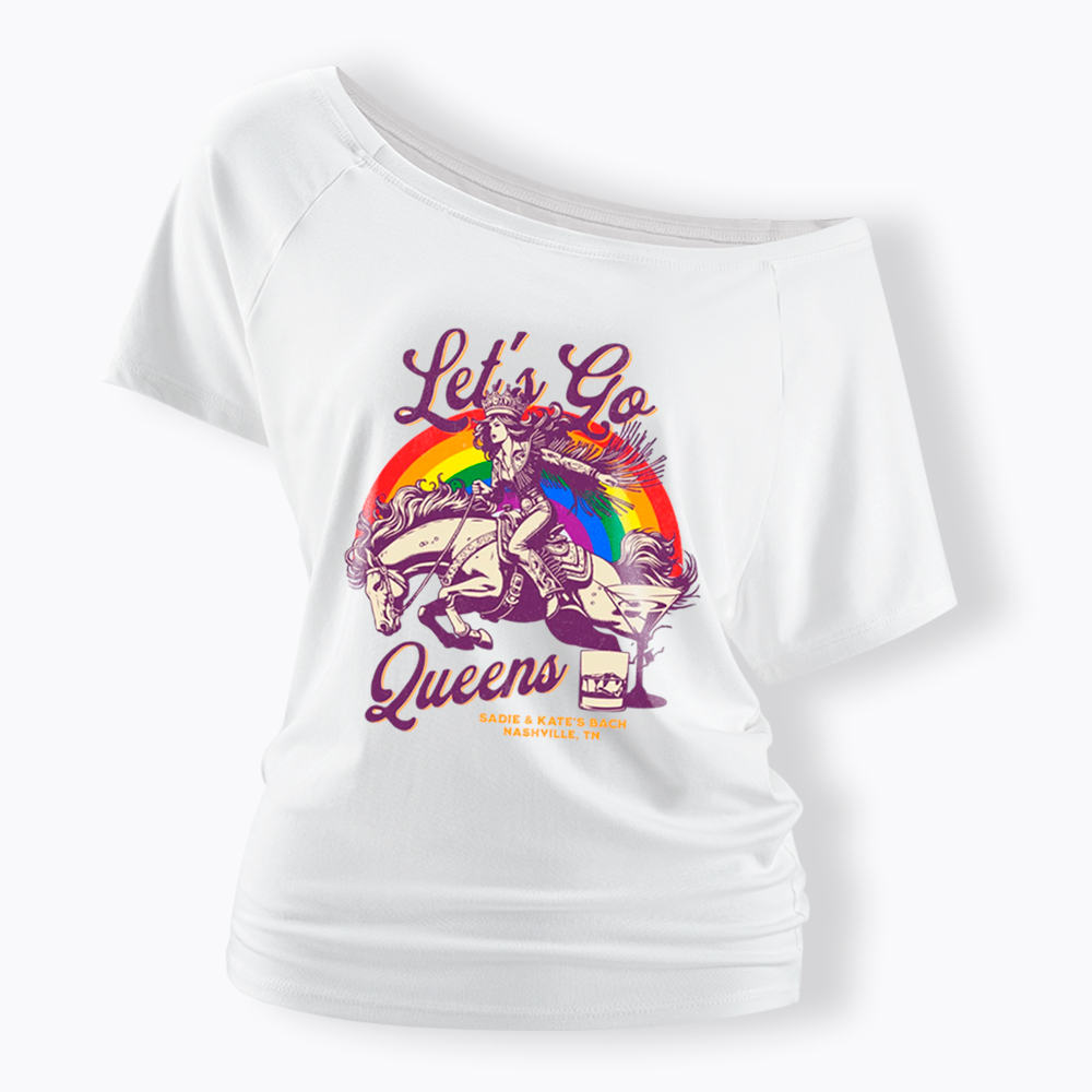 Let's Go Queens Bachelorette Party Off Shoulder T-Shirt